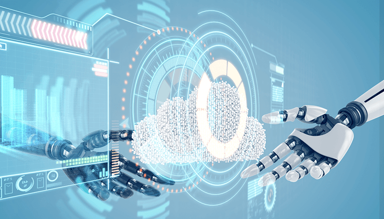 Hand robot touching a screen after selecting the best RPA Infrastructure for an Organization.