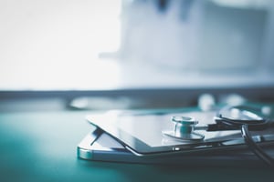 Stethoscope over a tablet