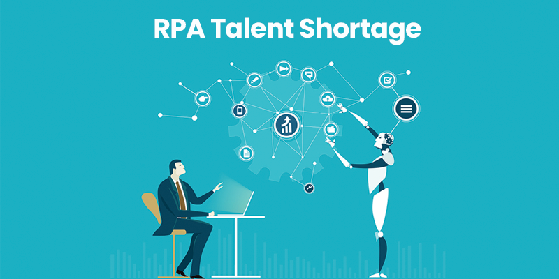 A robot showing different RPA Talents shortage in the industry and can be solve by Nearshoring